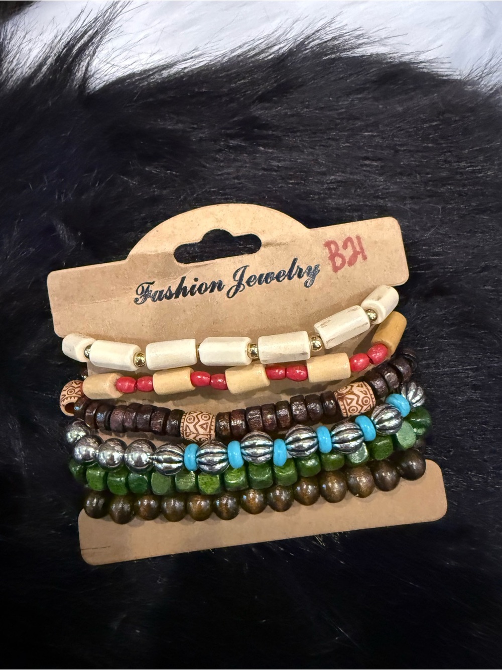 Fashion Jewelry Multicolor Beaded Stack Bracelets - Green, Turquoise & Brown